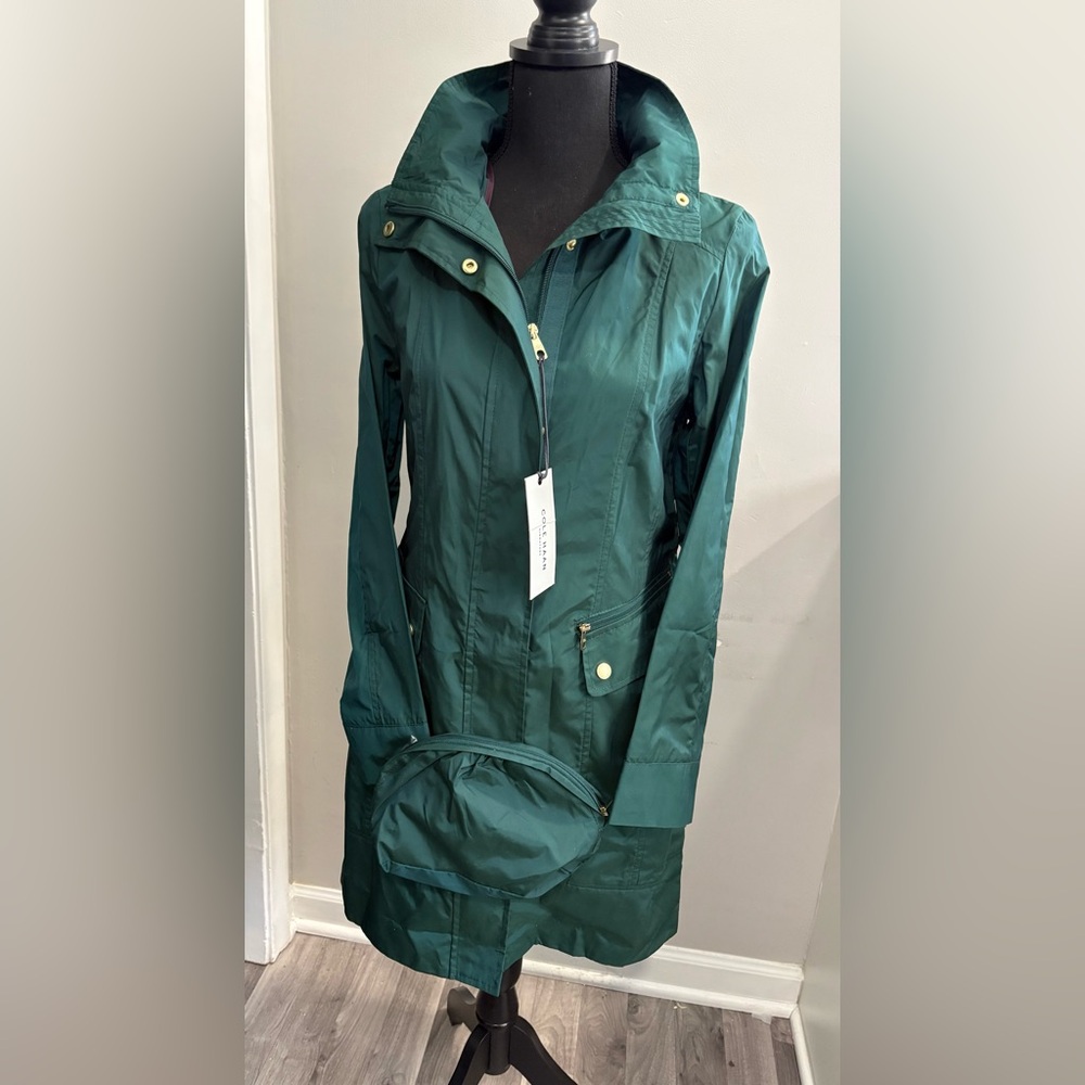 Cole Haan Packable Women's Green Jacket with coordinating pouch. XS